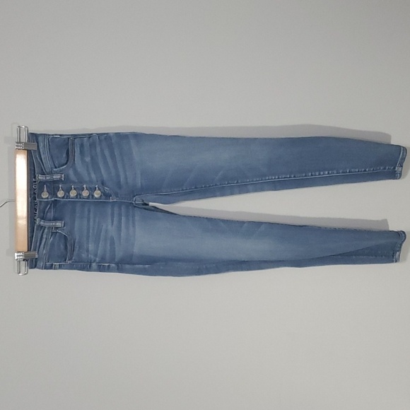 American Eagle jeans womens size 00S blue super hi-rise jegging button-f… - Picture 1 of 15
